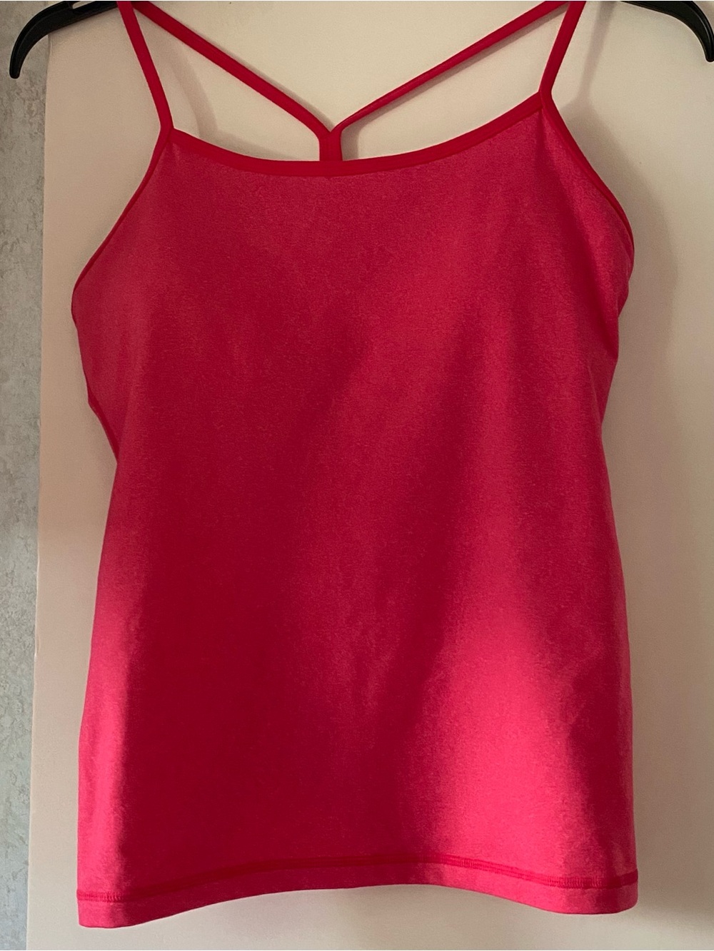 Lululemon Pink Strappy Built-In Bra Tank Top Women’s Size 10 Removable Pads